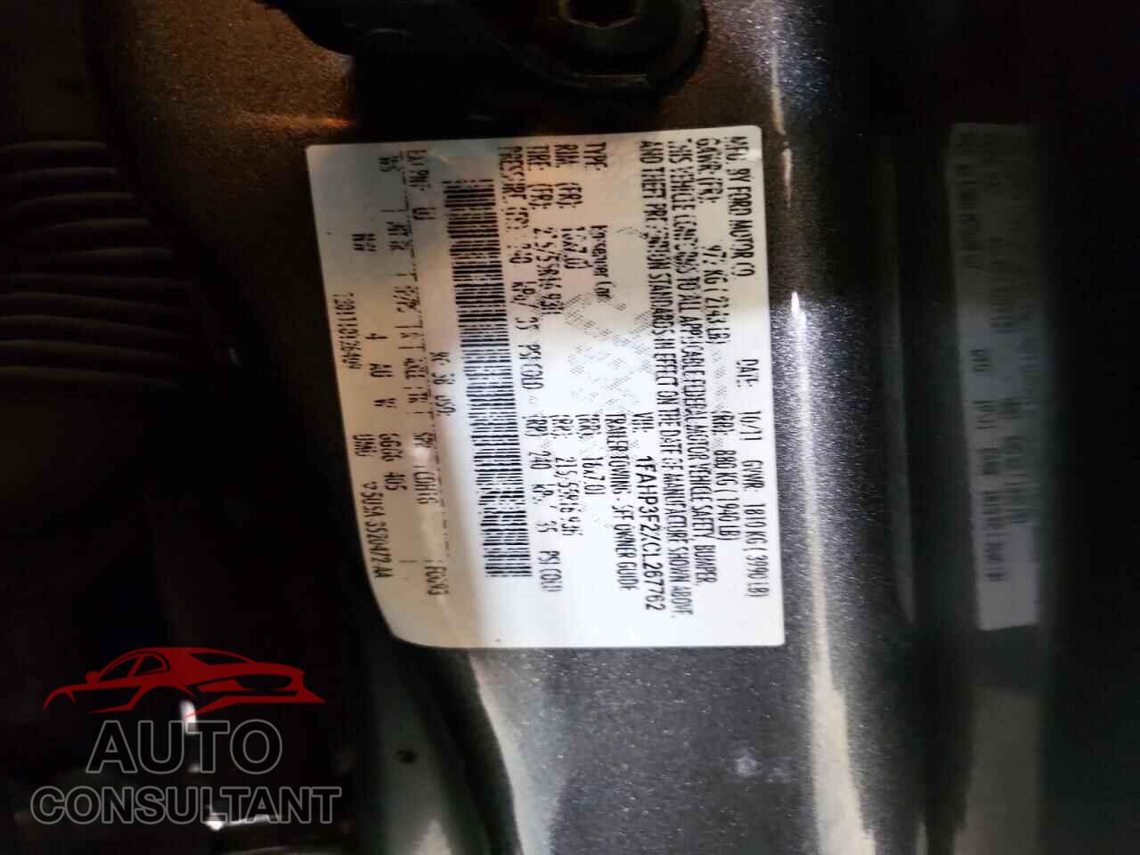 FORD FOCUS 2012 - 1FAHP3F2XCL267762