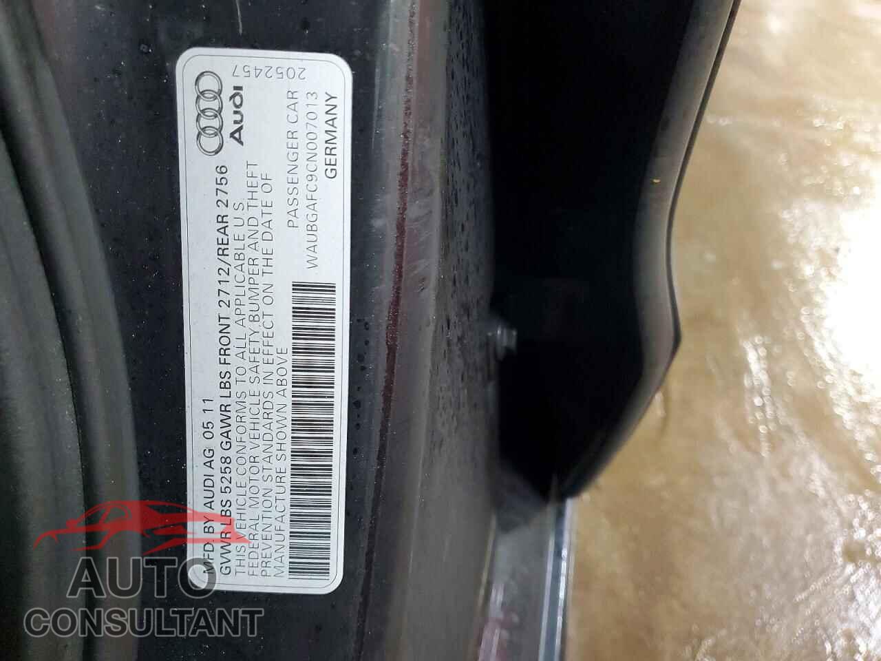 AUDI A6 2012 - WAUBGAFC9CN007013