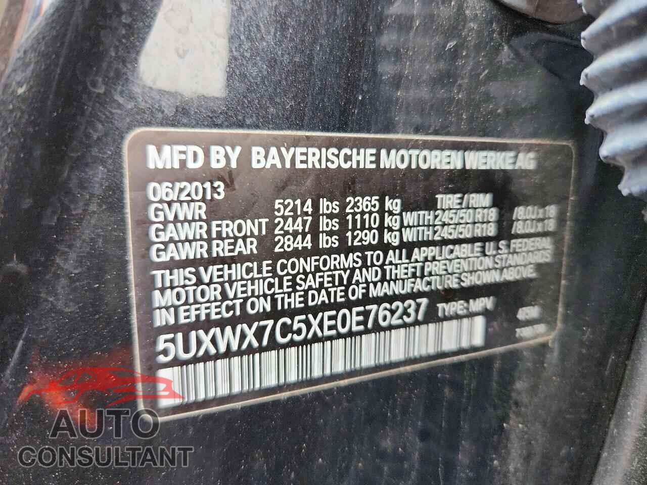 BMW X3 2014 - 5UXWX7C5XE0E76237