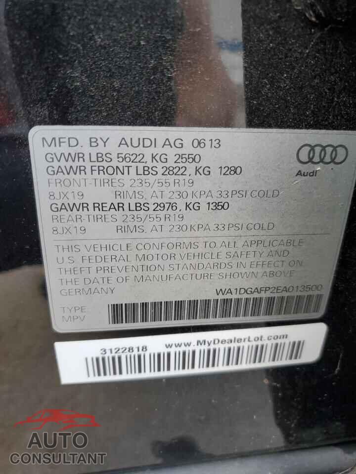 AUDI Q5 2014 - WA1DGAFP2EA013500