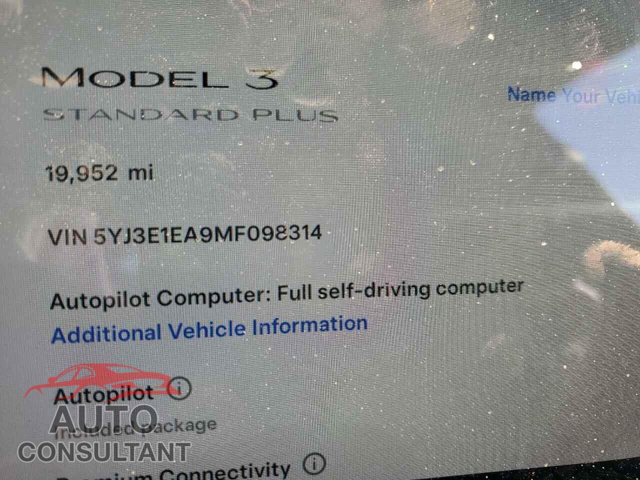 TESLA MODEL 3 2021 - 5YJ3E1EA9MF098314
