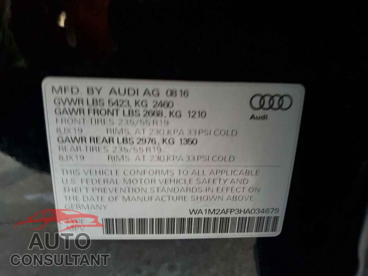 AUDI Q5 2017 - WA1M2AFP3HA034679