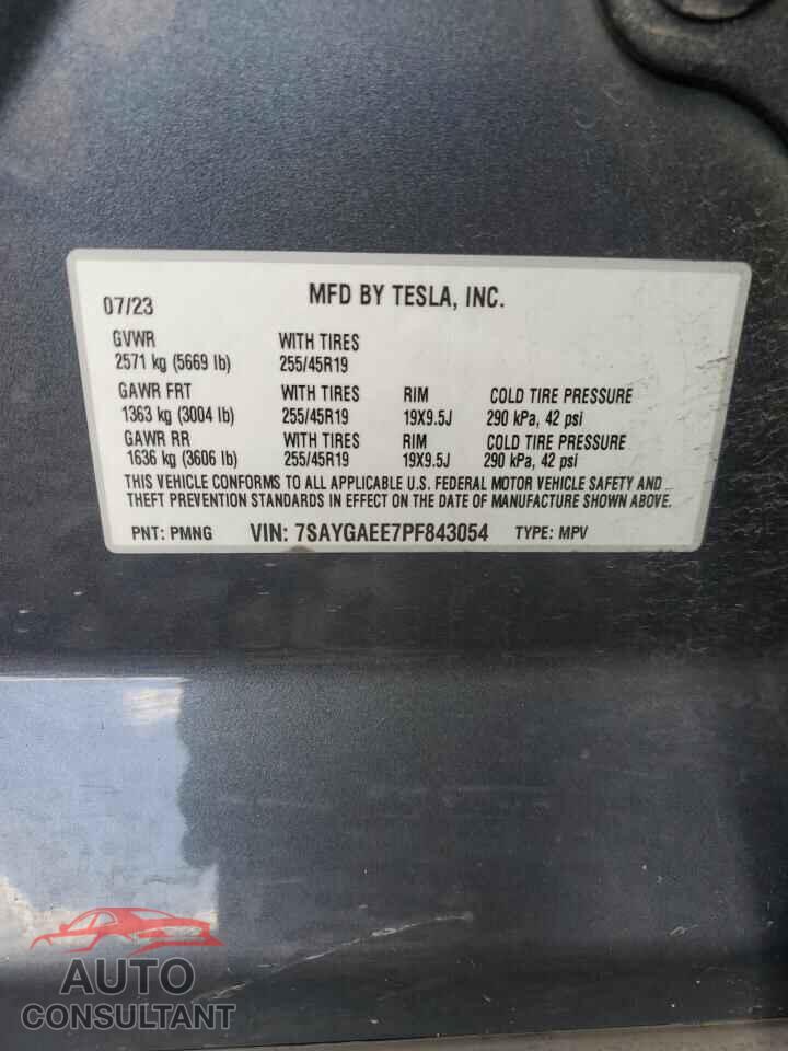 TESLA MODEL Y 2023 - 7SAYGAEE7PF843054