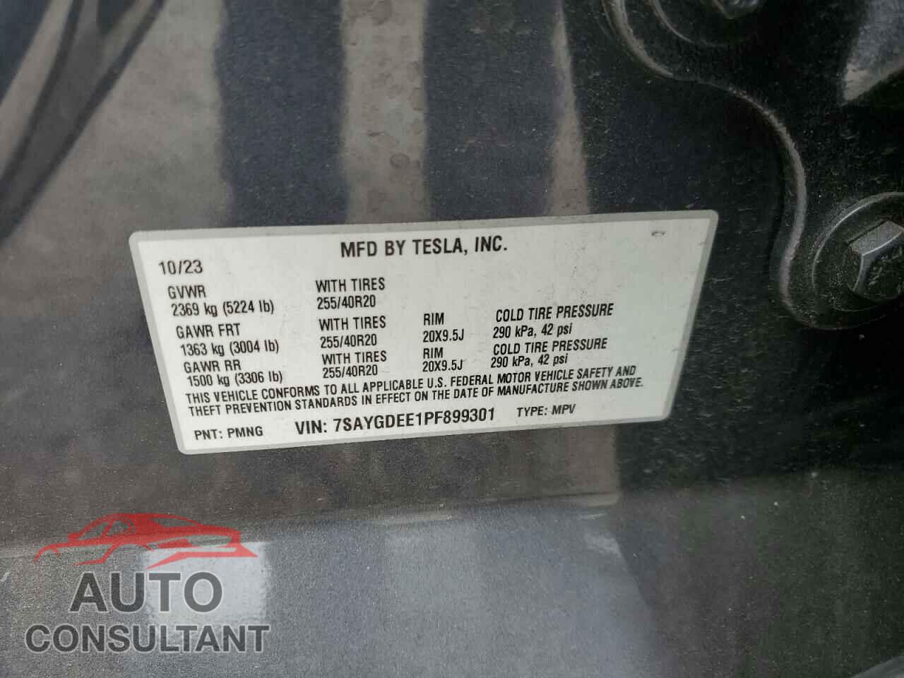 TESLA MODEL Y 2023 - 7SAYGDEE1PF899301