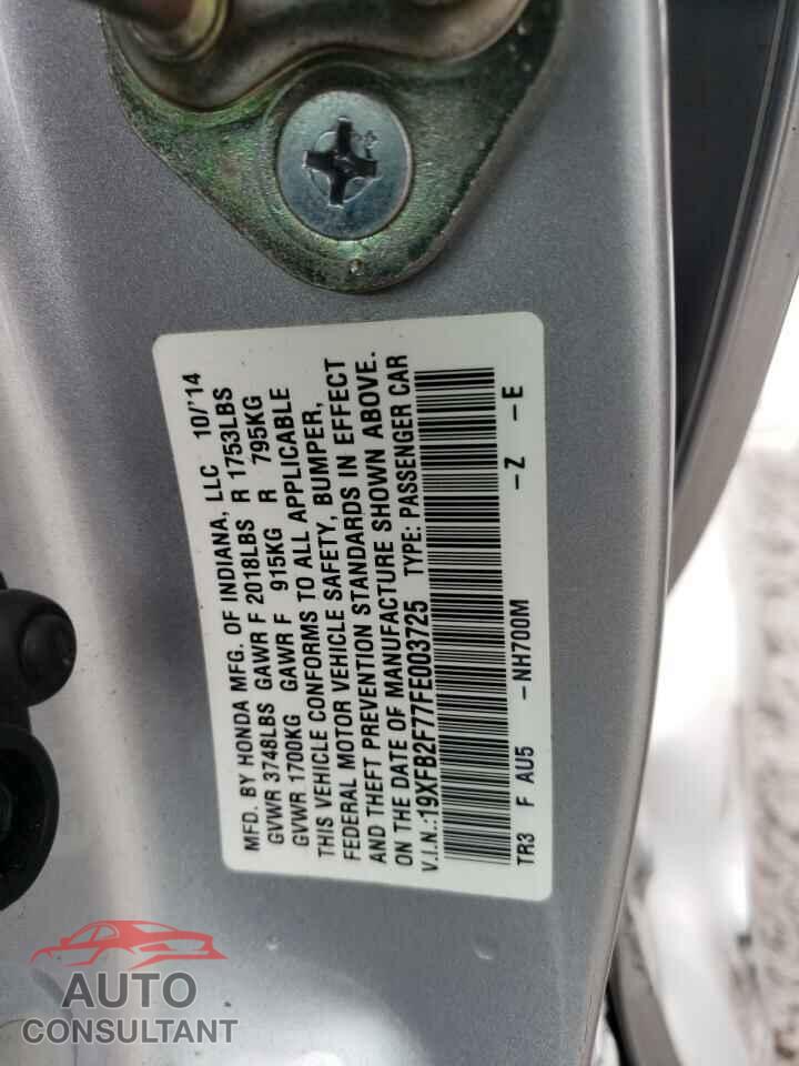 HONDA CIVIC 2015 - 19XFB2F77FE003725
