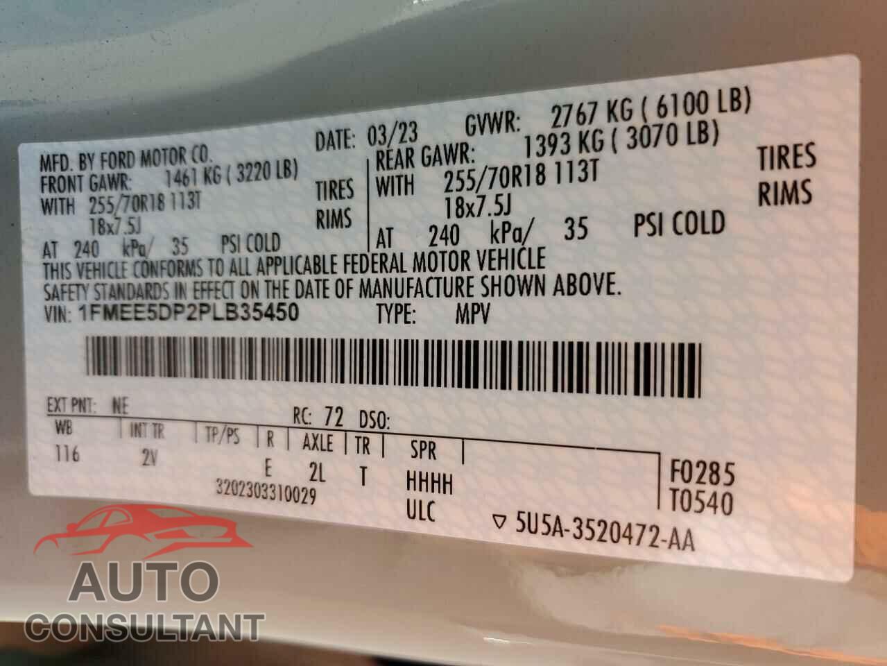 FORD BRONCO 2023 - 1FMEE5DP2PLB35450