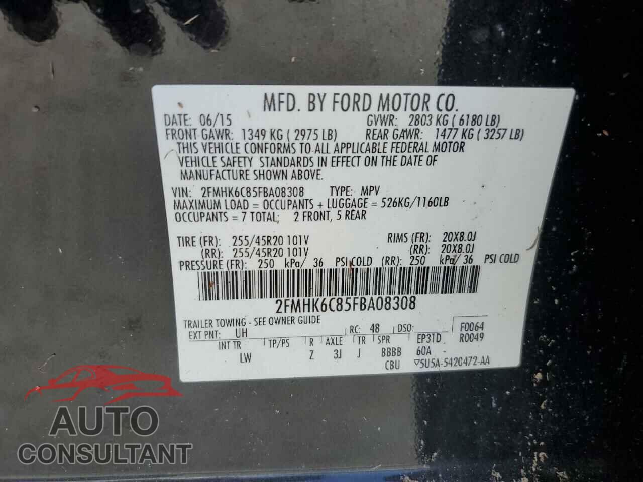 FORD FLEX 2015 - 2FMHK6C85FBA08308