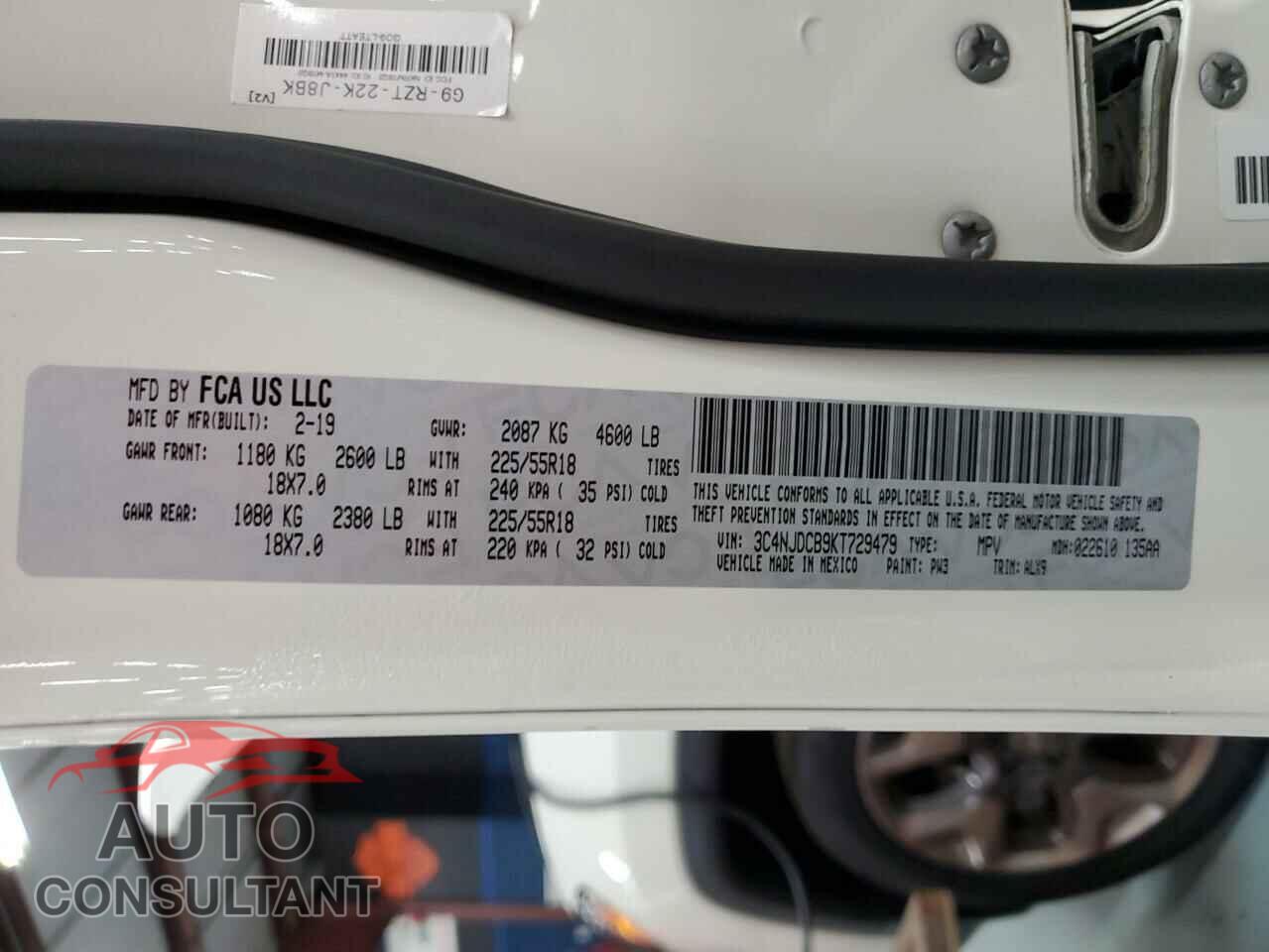 JEEP COMPASS 2019 - 3C4NJDCB9KT729479