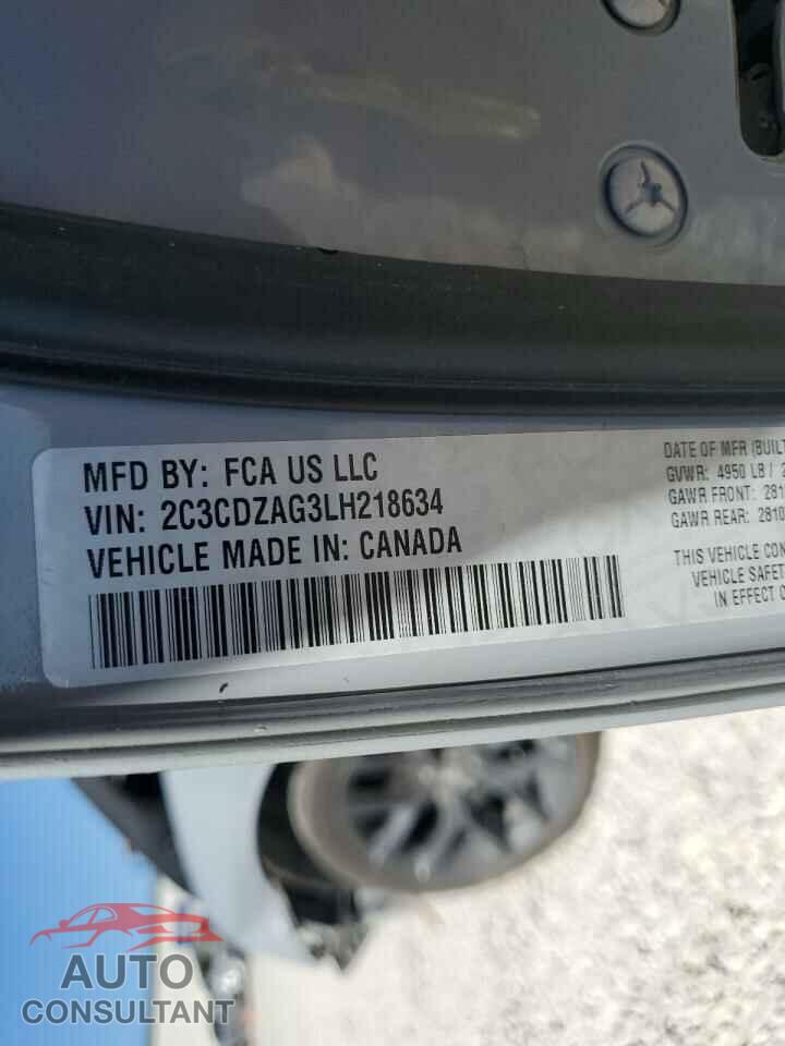 DODGE CHALLENGER 2020 - 2C3CDZAG3LH218634