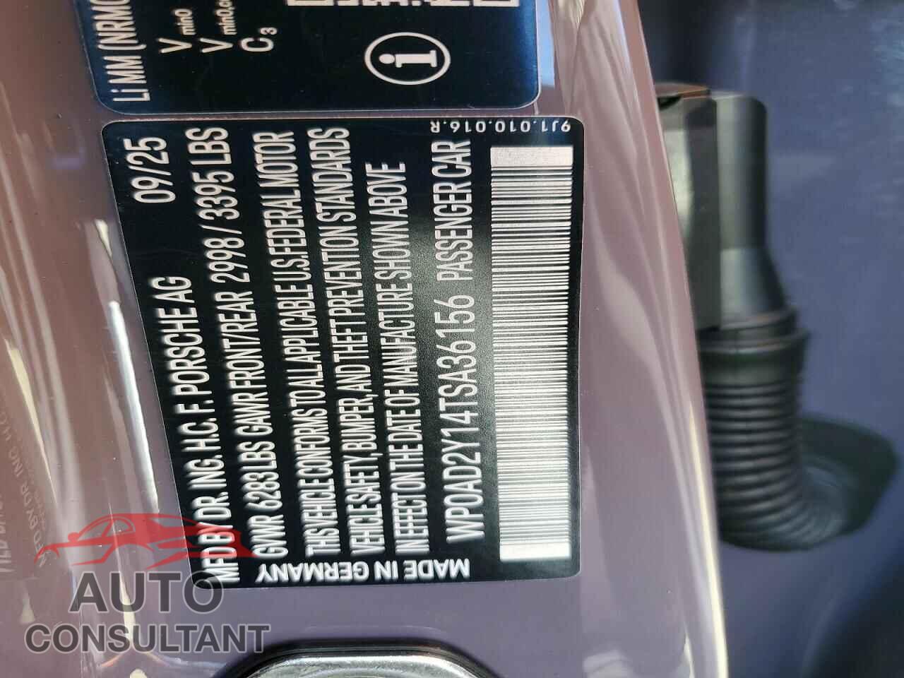 PORSCHE TAYCAN GTS 2026 - WP0AD2Y14TSA36156