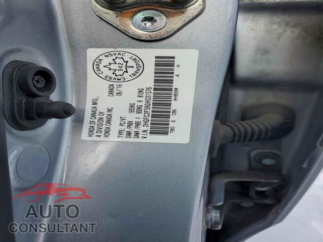 HONDA CIVIC 2016 - 2HGFC2F59GH031576
