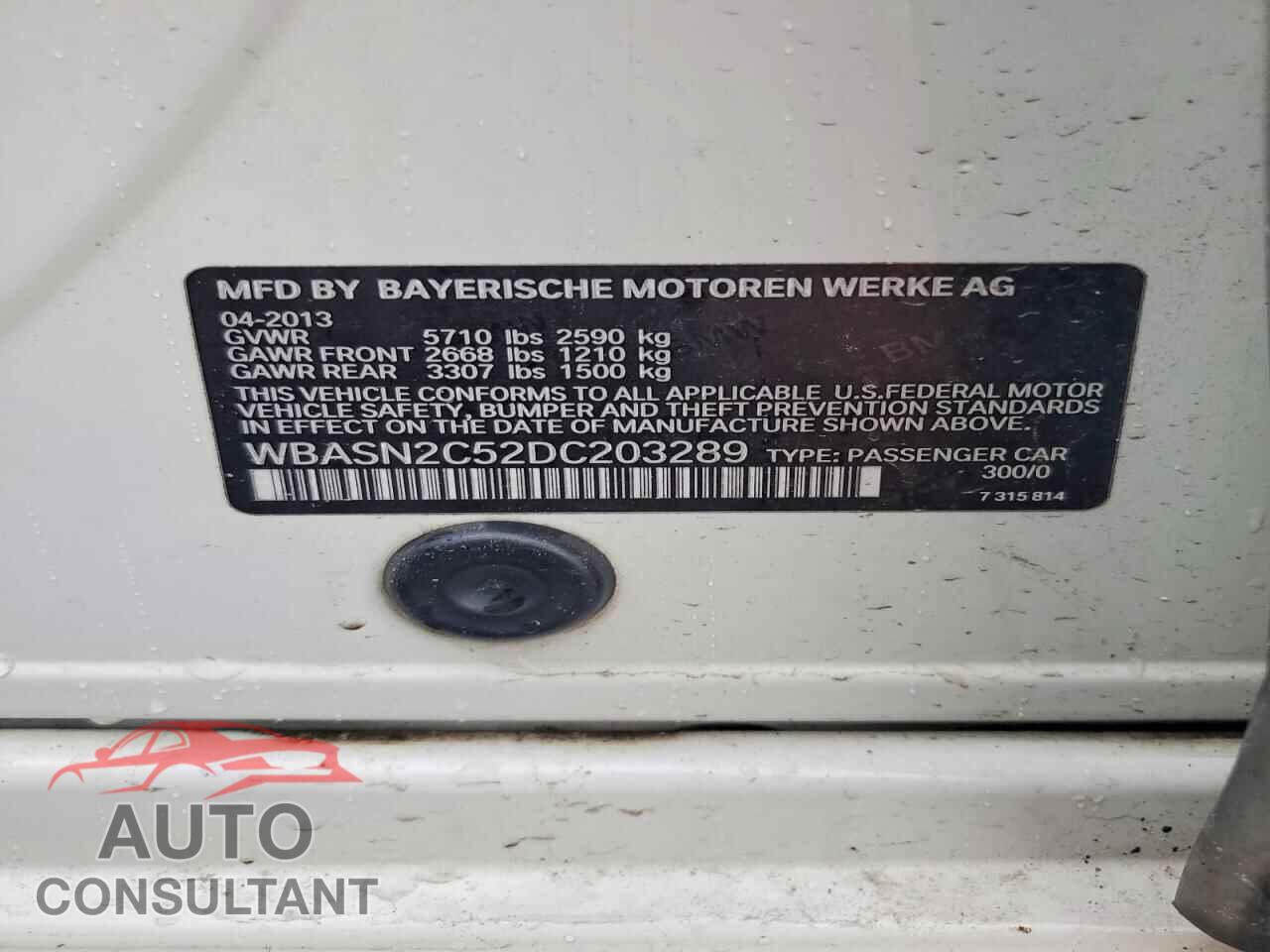BMW 535 2013 - WBASN2C52DC203289