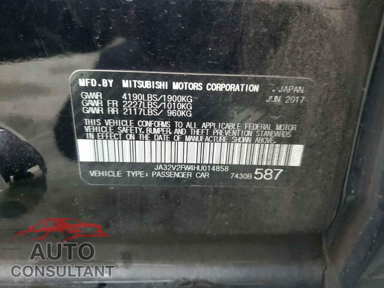MITSUBISHI LANCER 2017 - JA32V2FW4HU014858