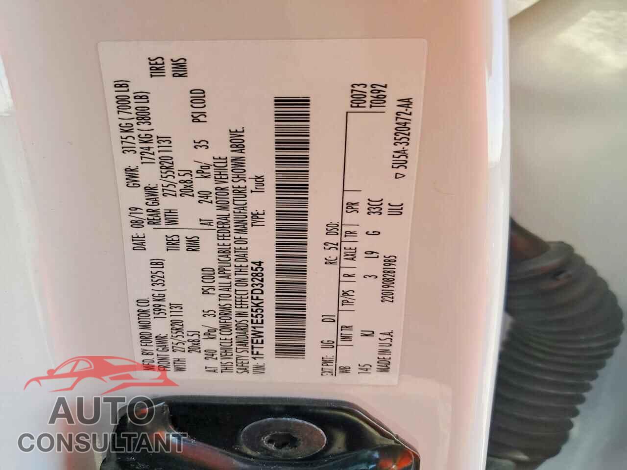 FORD F150 2019 - 1FTEW1E55KFD32854