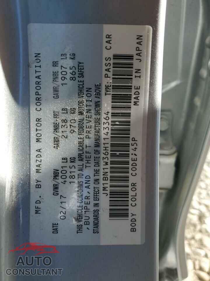 MAZDA 3 2017 - JM1BN1W36H1143364