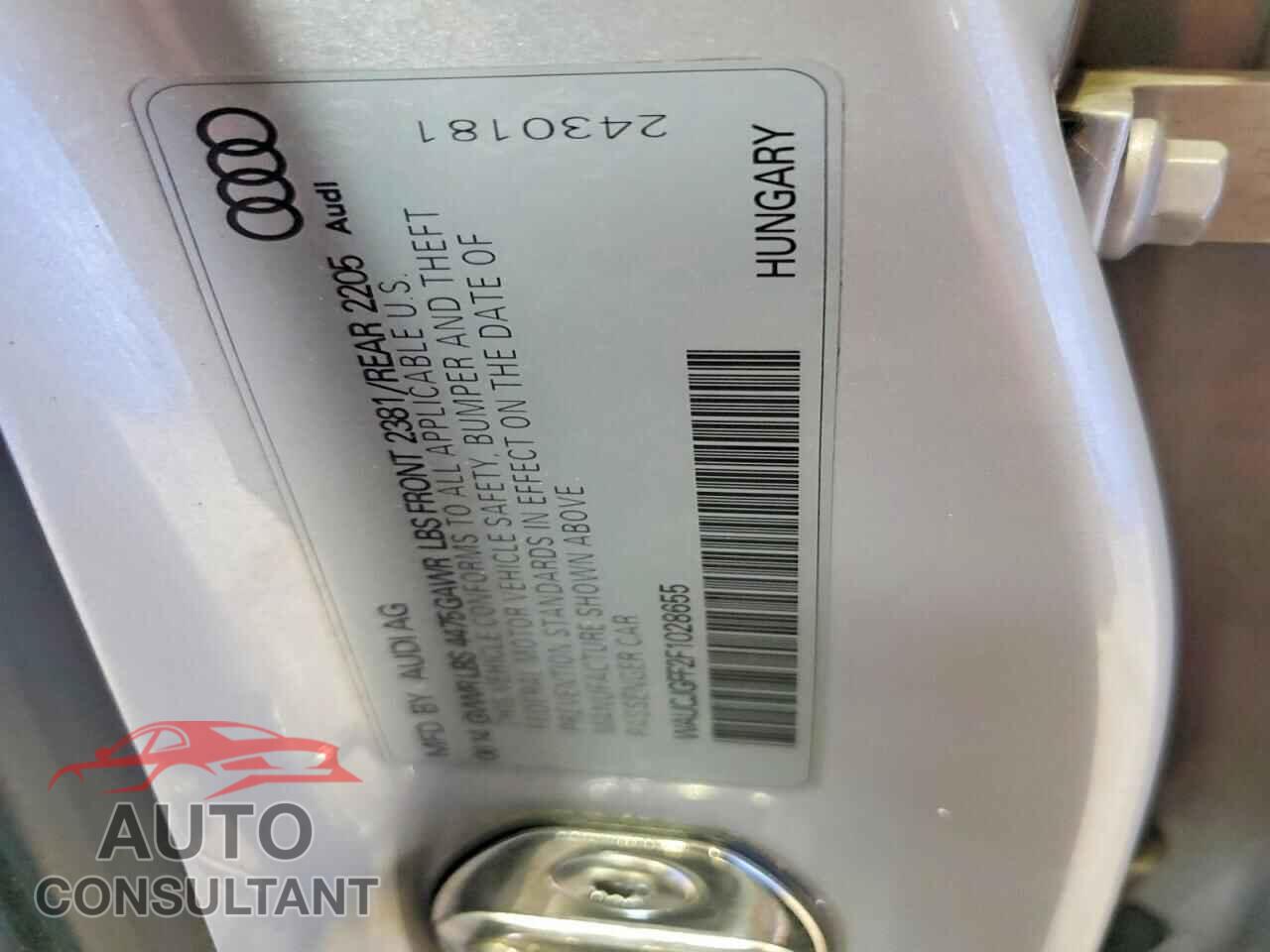 AUDI A3 2015 - WAUCJGFF2F1028655