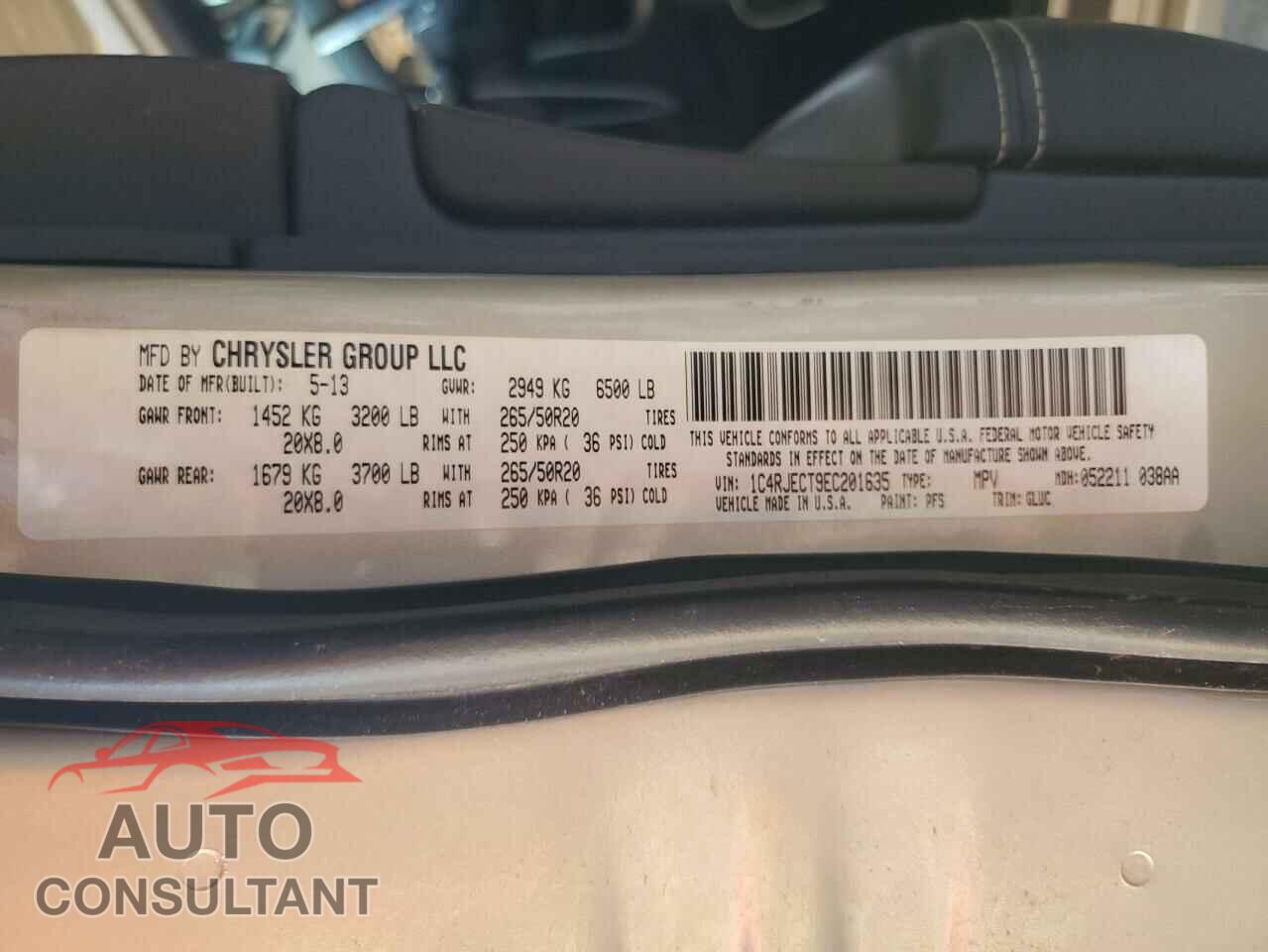 JEEP GRAND CHER 2014 - 1C4RJECT9EC201635