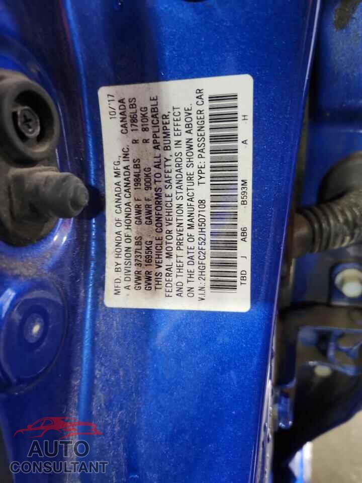HONDA CIVIC 2018 - 2HGFC2F52JH507108