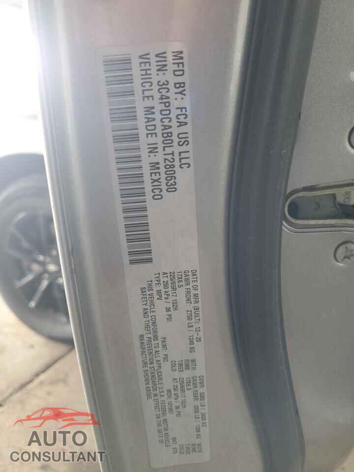 DODGE JOURNEY 2020 - 3C4PDCAB0LT280630