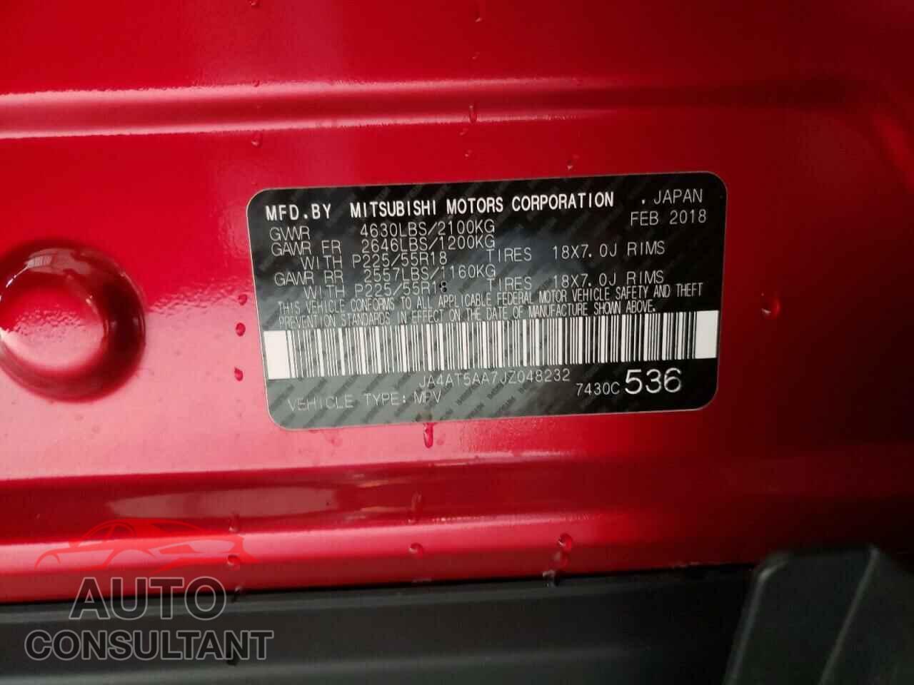 MITSUBISHI ECLIPSE 2018 - JA4AT5AA7JZ048232