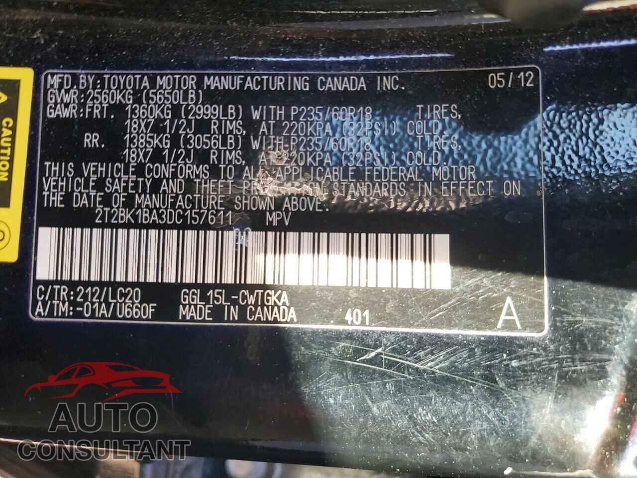 LEXUS RX350 2013 - 2T2BK1BA3DC157611
