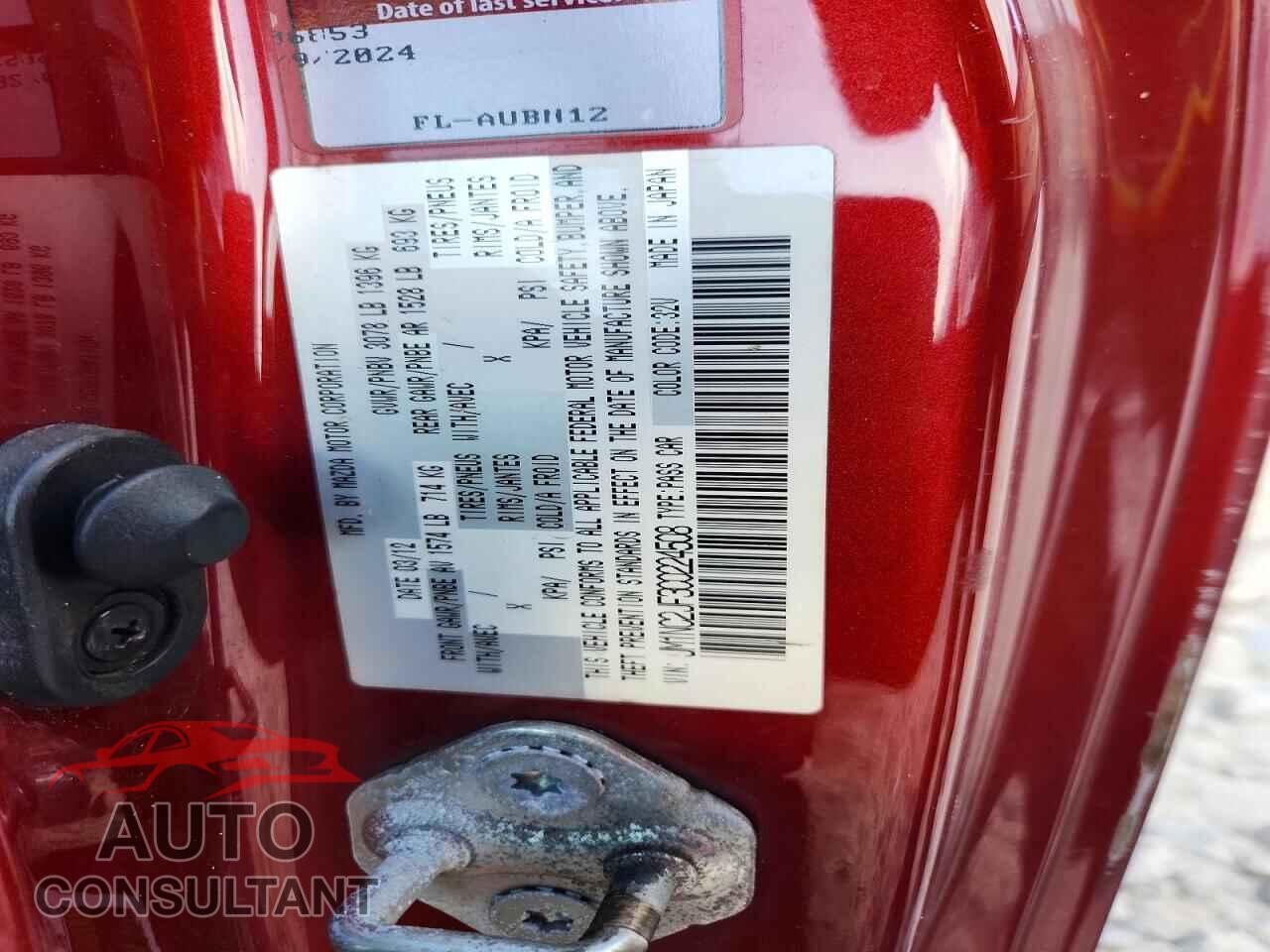 MAZDA MX5 2012 - JM1NC2JF3C0224508