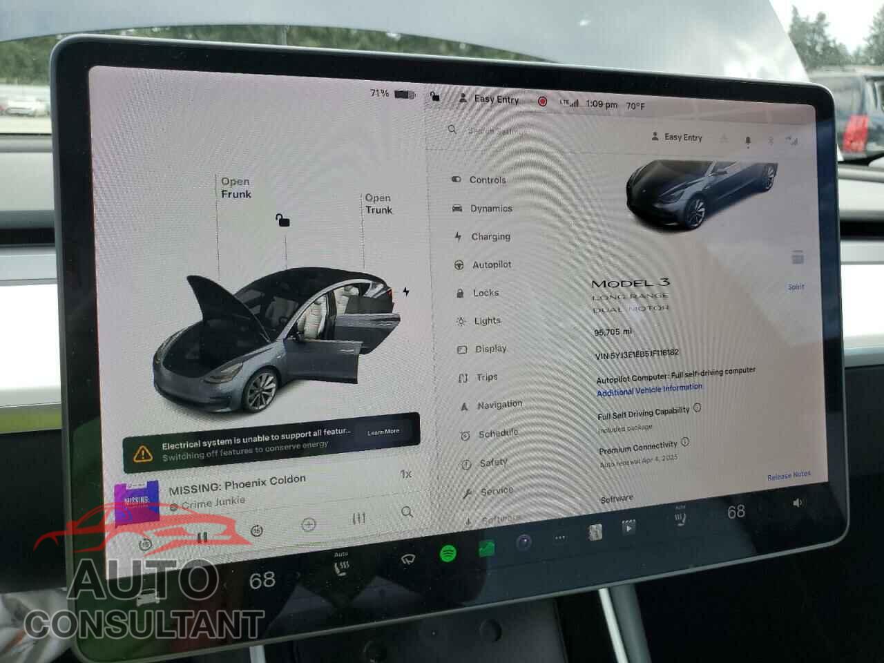 TESLA MODEL 3 2018 - 5YJ3E1EB5JF116182