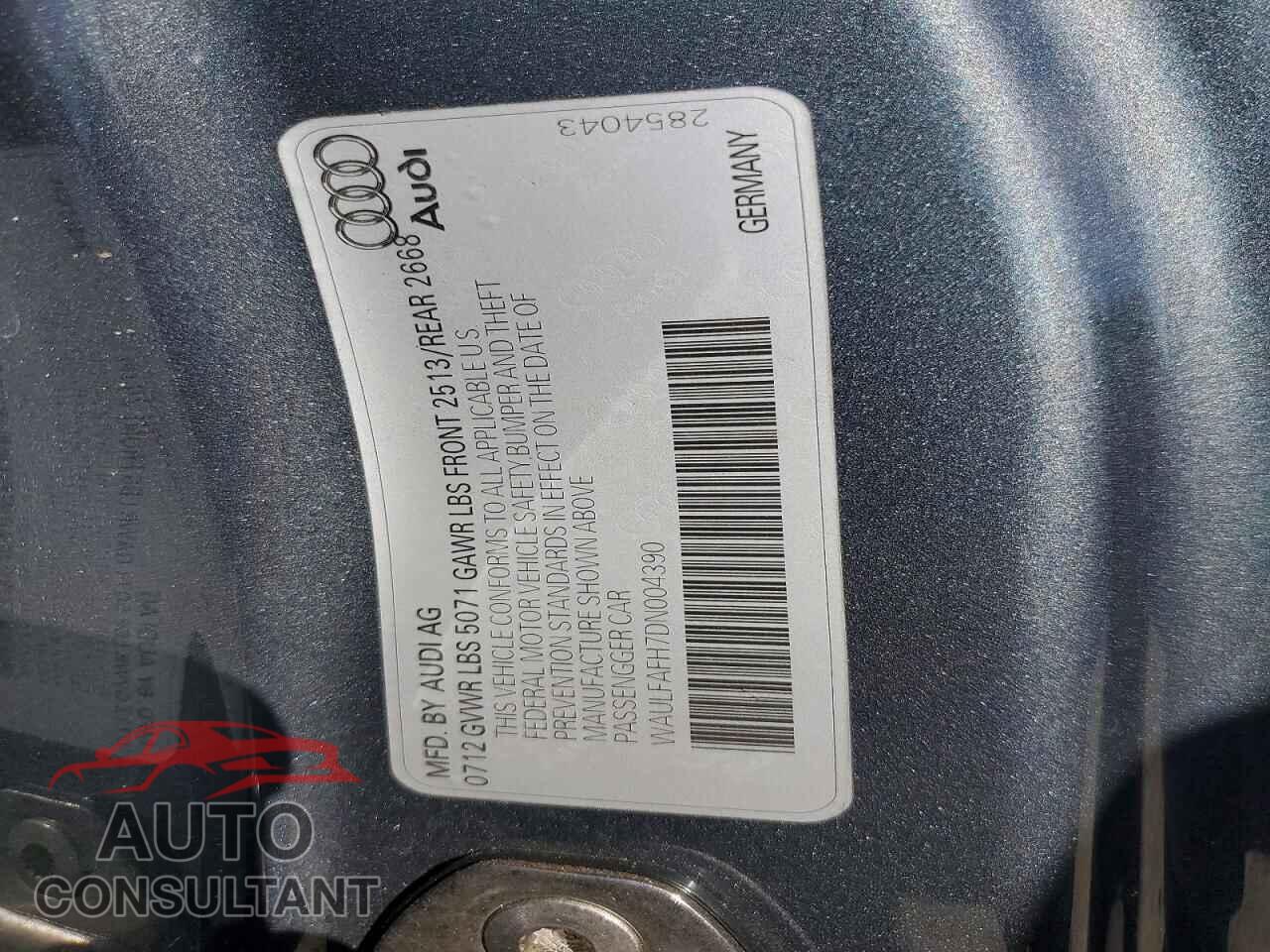 AUDI A5 2013 - WAULFAFH7DN004390