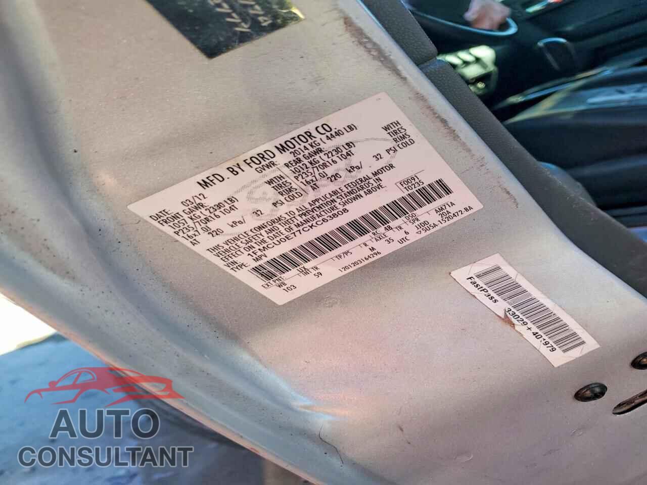 FORD ESCAPE 2012 - 1FMCU0E77CKC63808