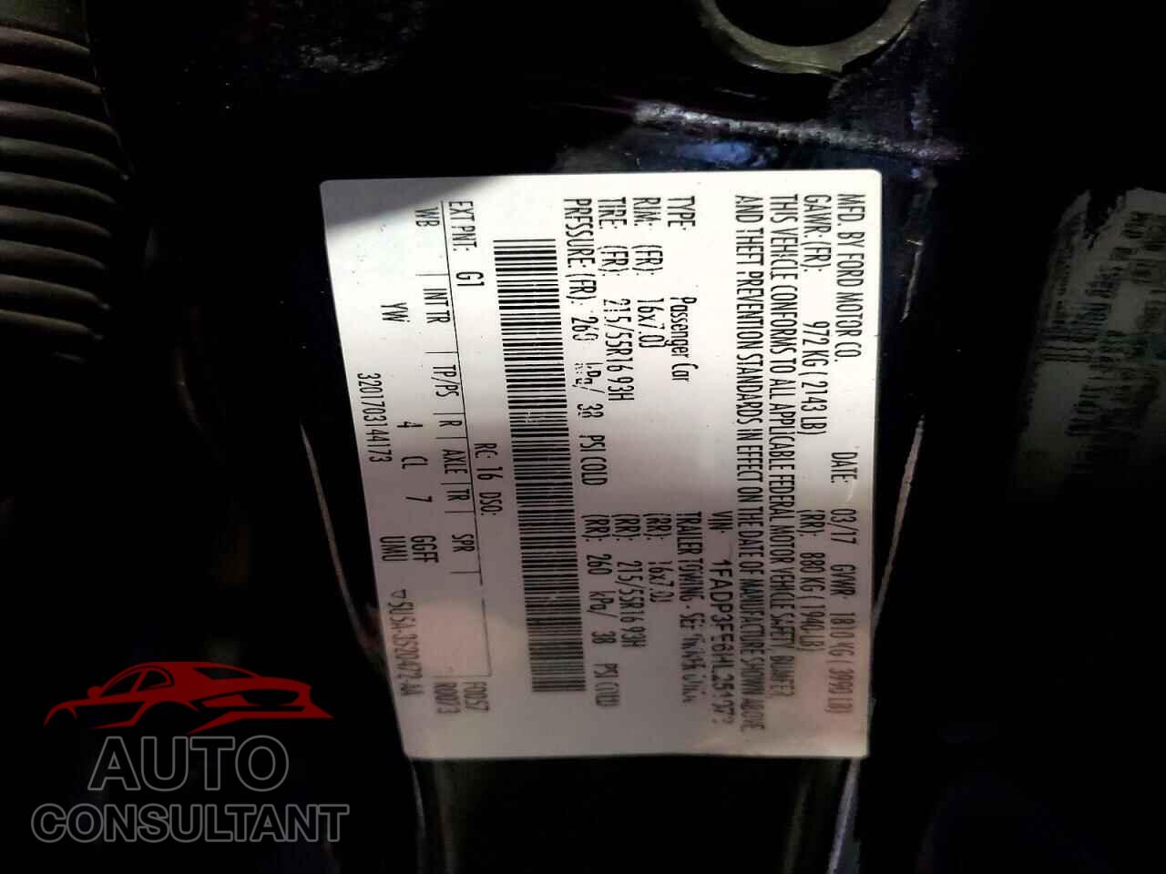 FORD FOCUS 2017 - 1FADP3FE6HL251073