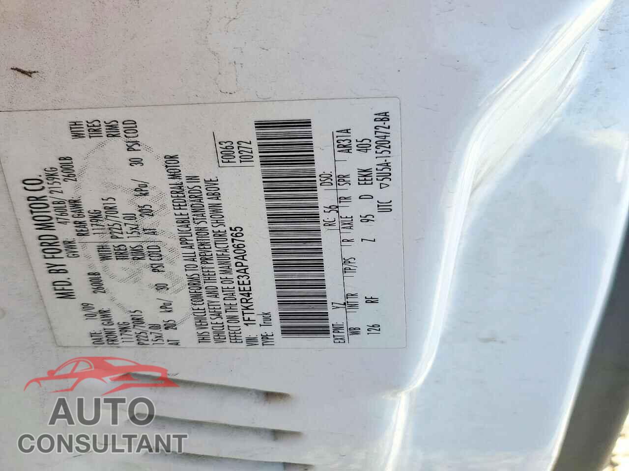 FORD RANGER 2010 - 1FTKR4EE3APA06765