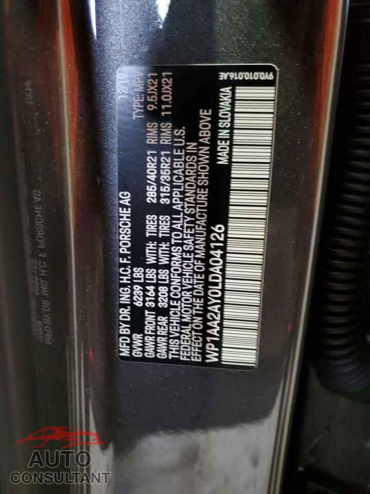PORSCHE CAYENNE 2020 - WP1AA2AY0LDA04126