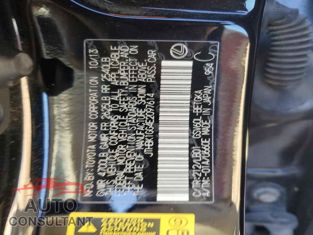 LEXUS ES350 2014 - JTHBK1GG4E2097614