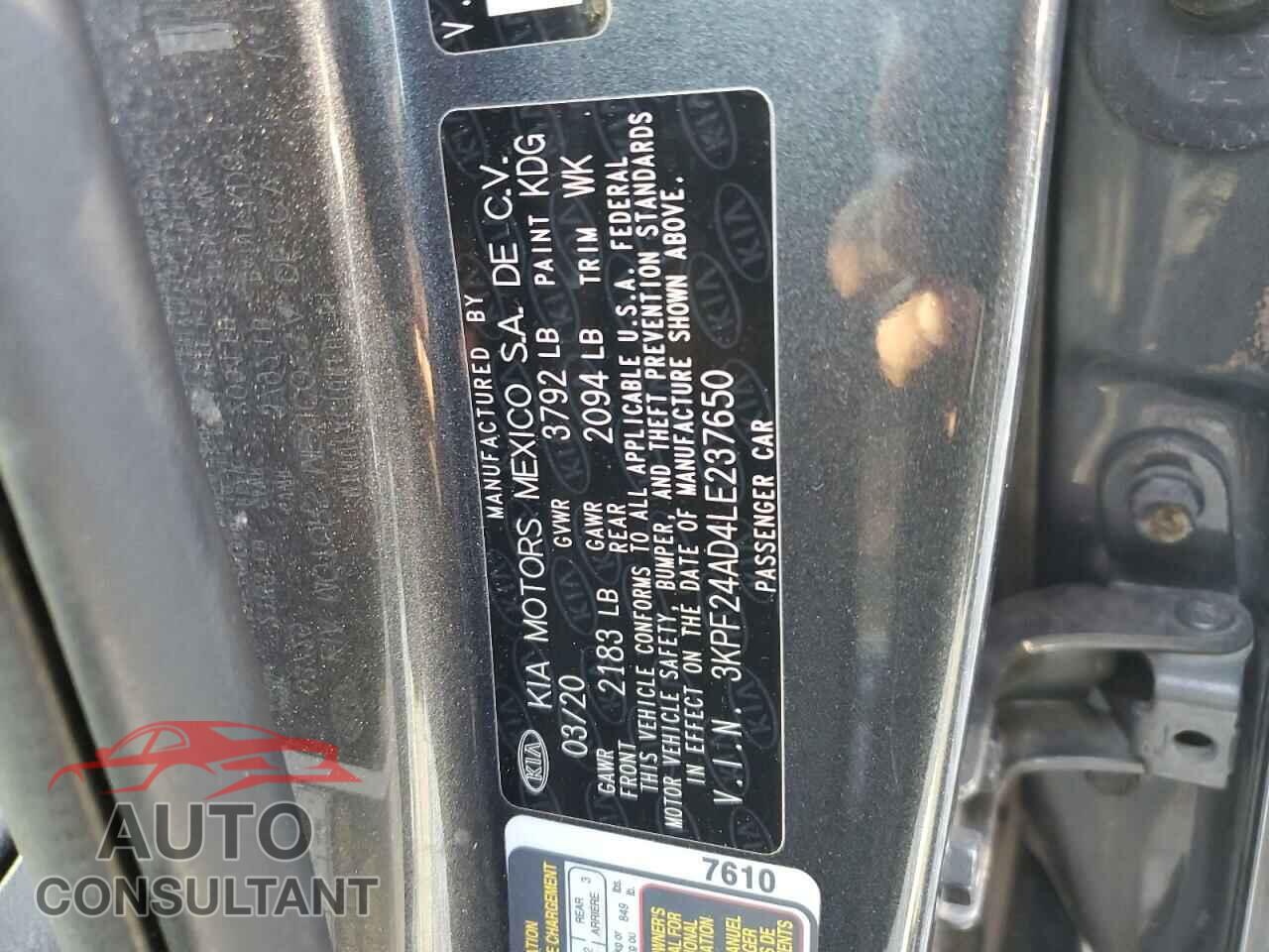 KIA FORTE 2020 - 3KPF24AD4LE237650