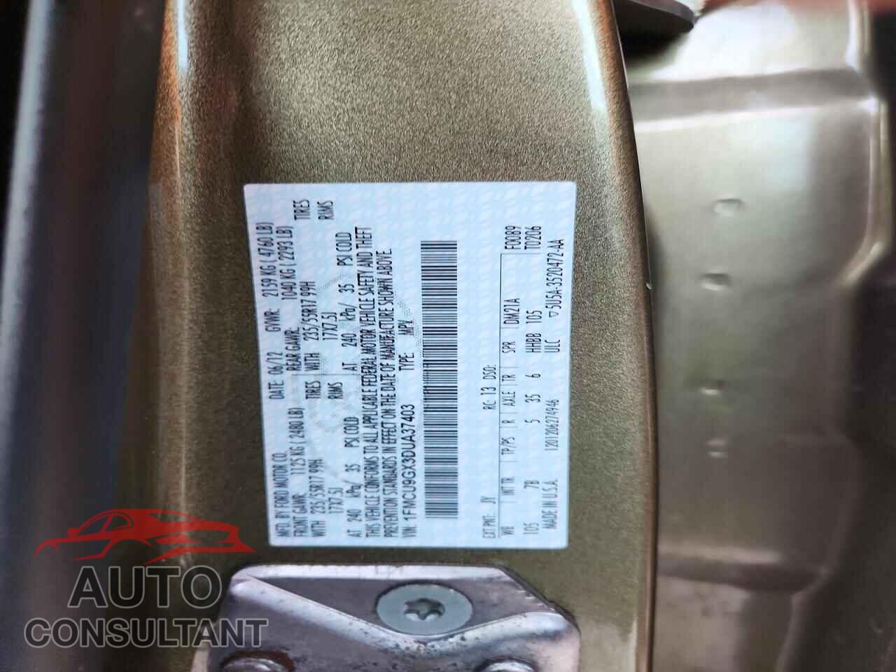 FORD ESCAPE 2013 - 1FMCU9GX3DUA37403