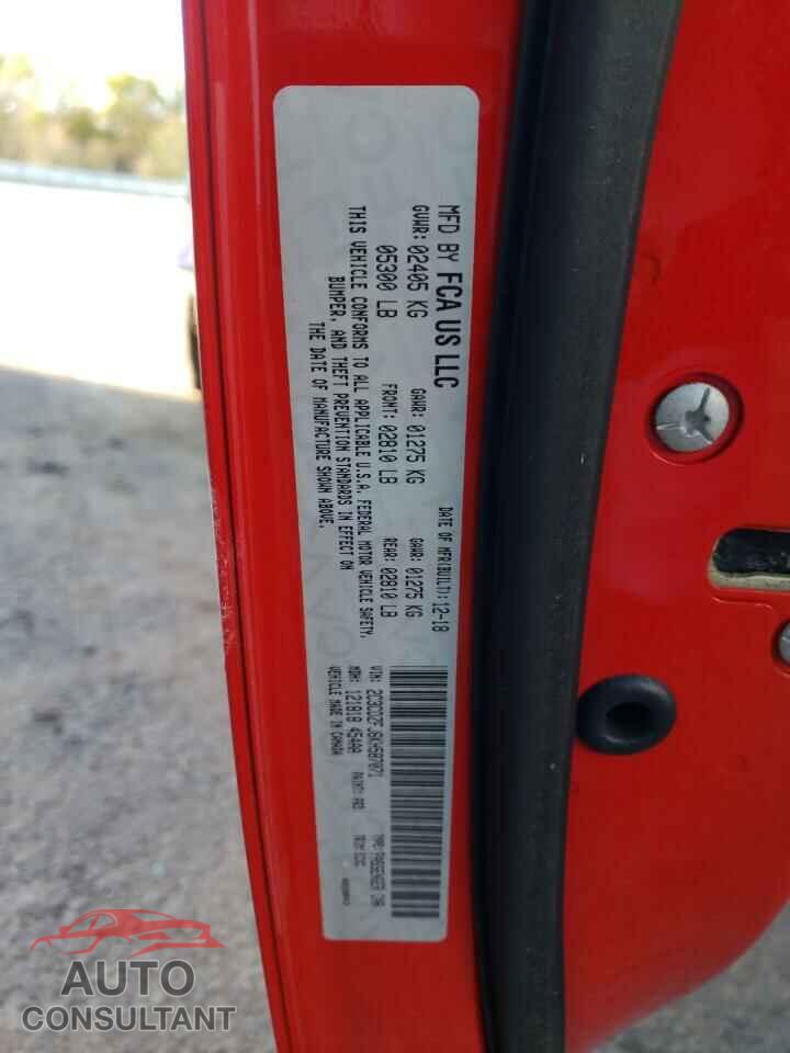 DODGE CHALLENGER 2019 - 2C3CDZFJ6KH587071