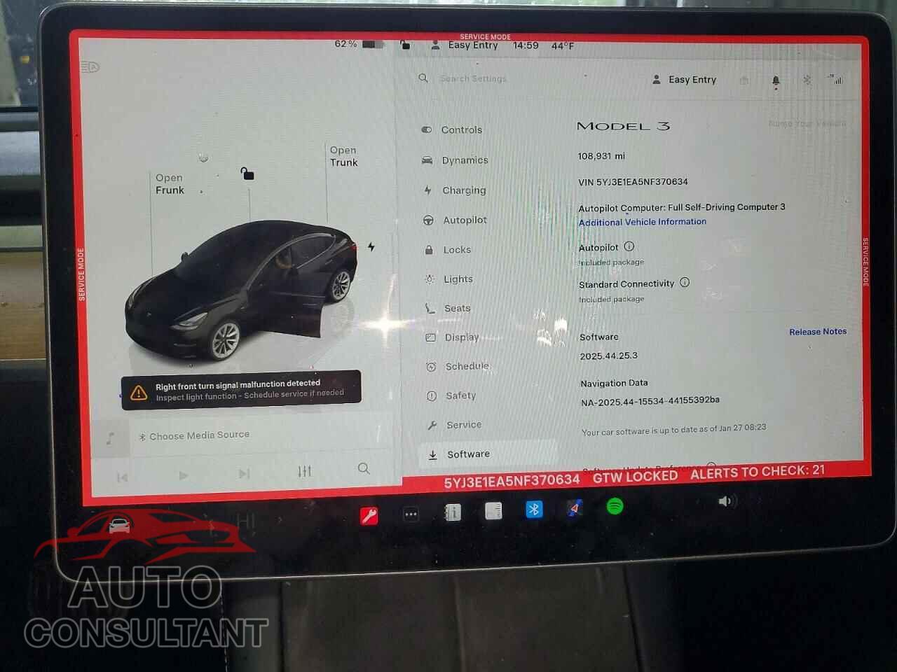 TESLA MODEL 3 2022 - 5YJ3E1EA5NF370634