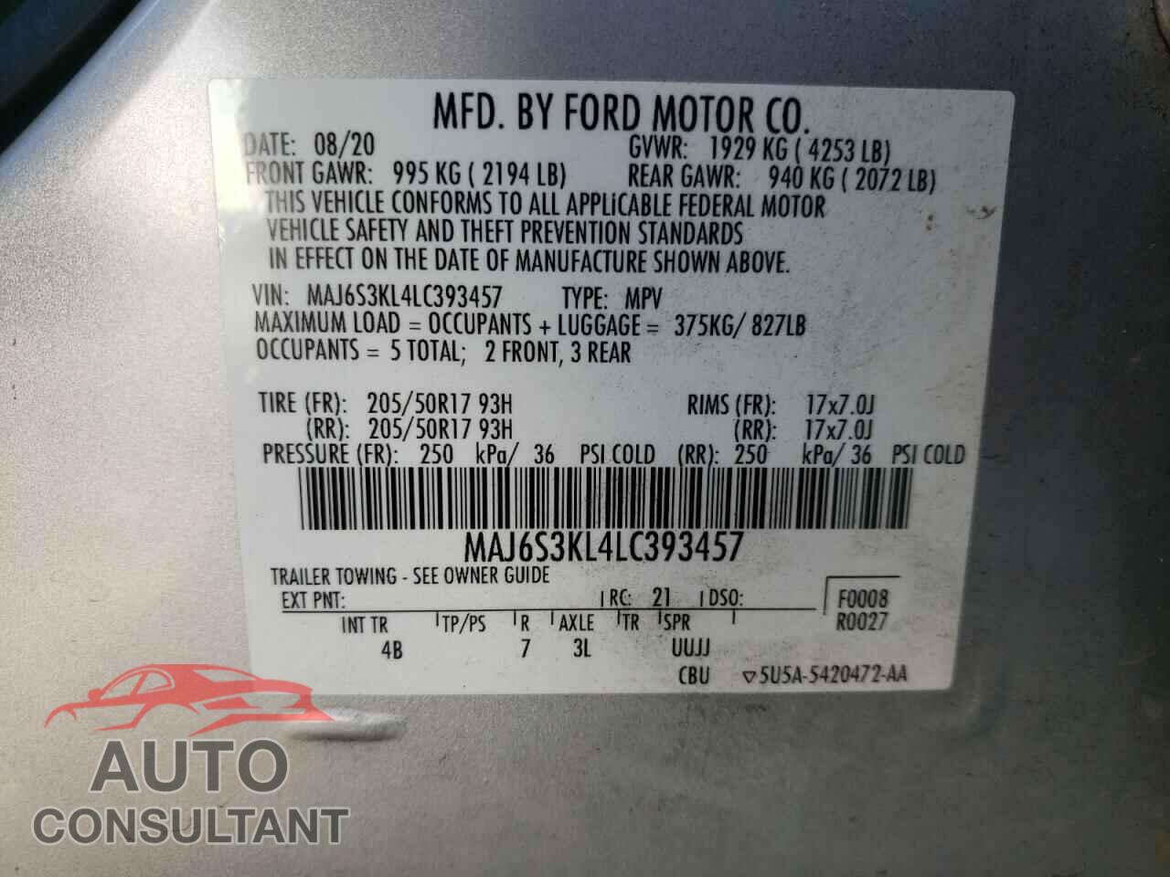 FORD ECOSPORT 2020 - MAJ6S3KL4LC393457