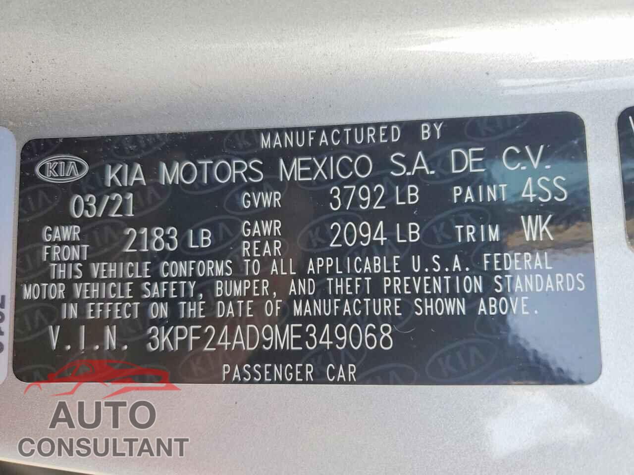 KIA FORTE 2021 - 3KPF24AD9ME349068