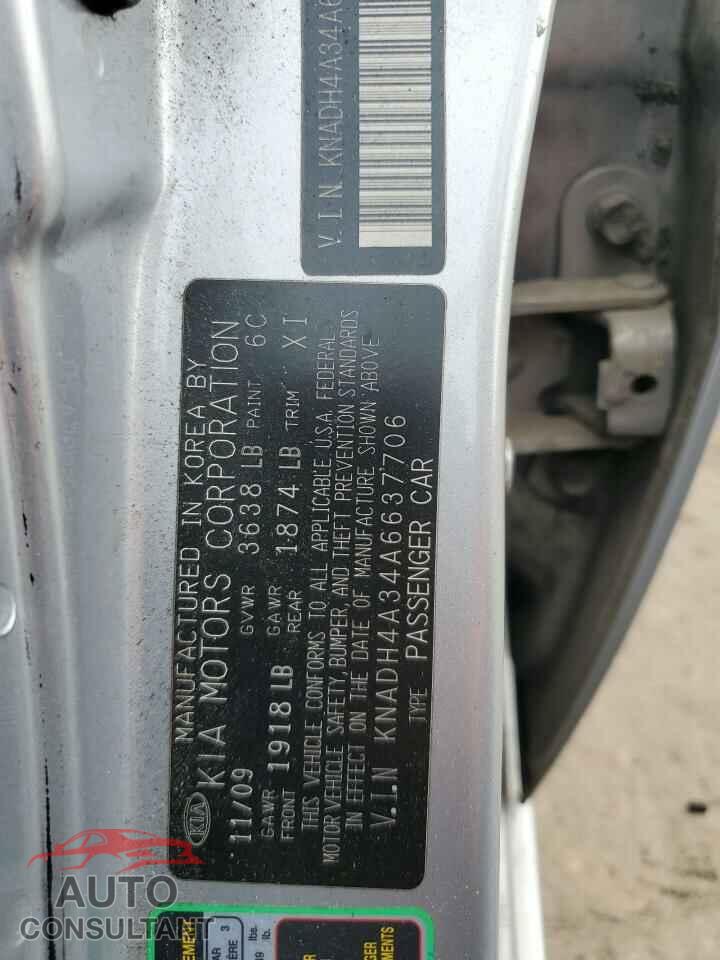 KIA RIO 2010 - KNADH4A34A6637706