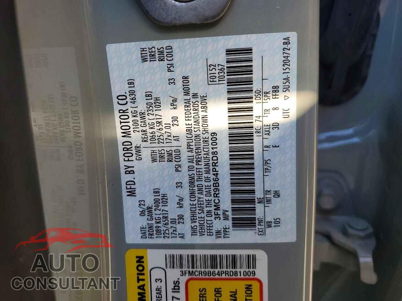 FORD BRONCO 2023 - 3FMCR9B64PRD81009