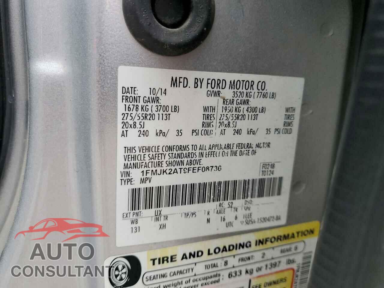 FORD EXPEDITION 2015 - 1FMJK2AT9FEF08736