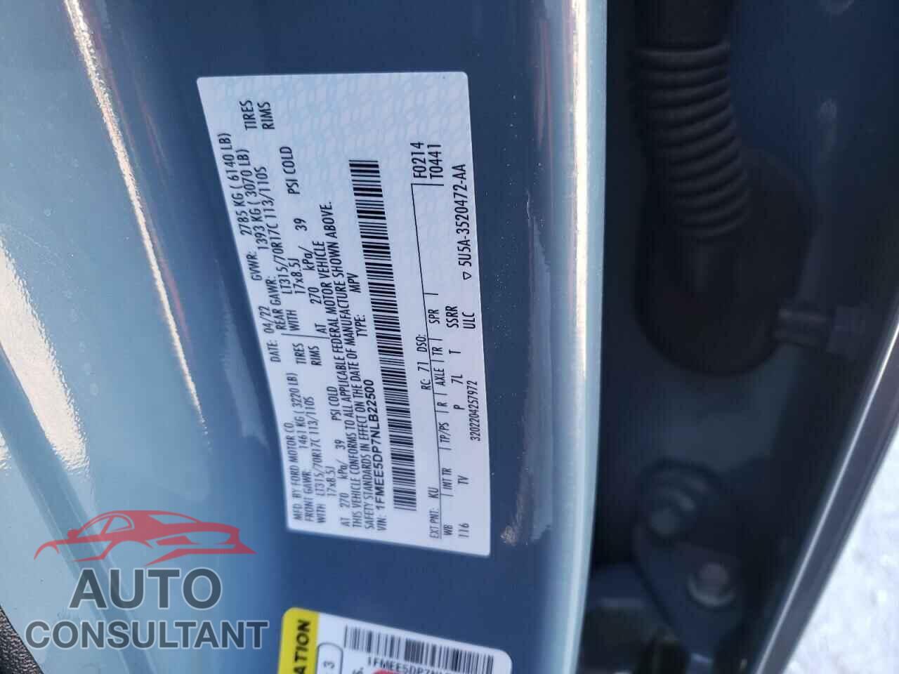 FORD BRONCO 2022 - 1FMEE5DP7NLB22500
