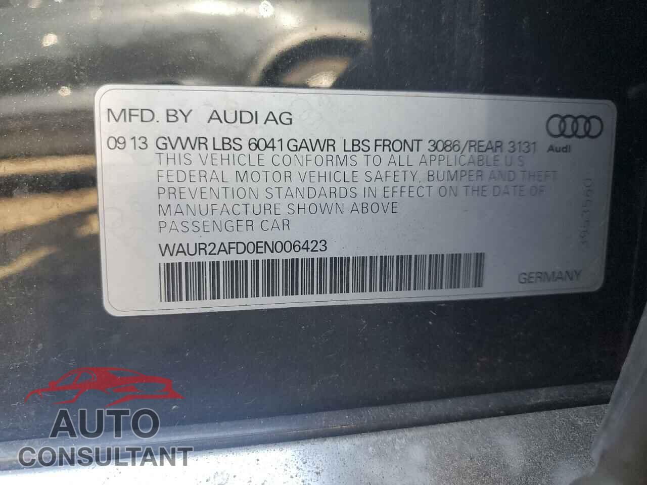AUDI A8 2014 - WAUR2AFD0EN006423