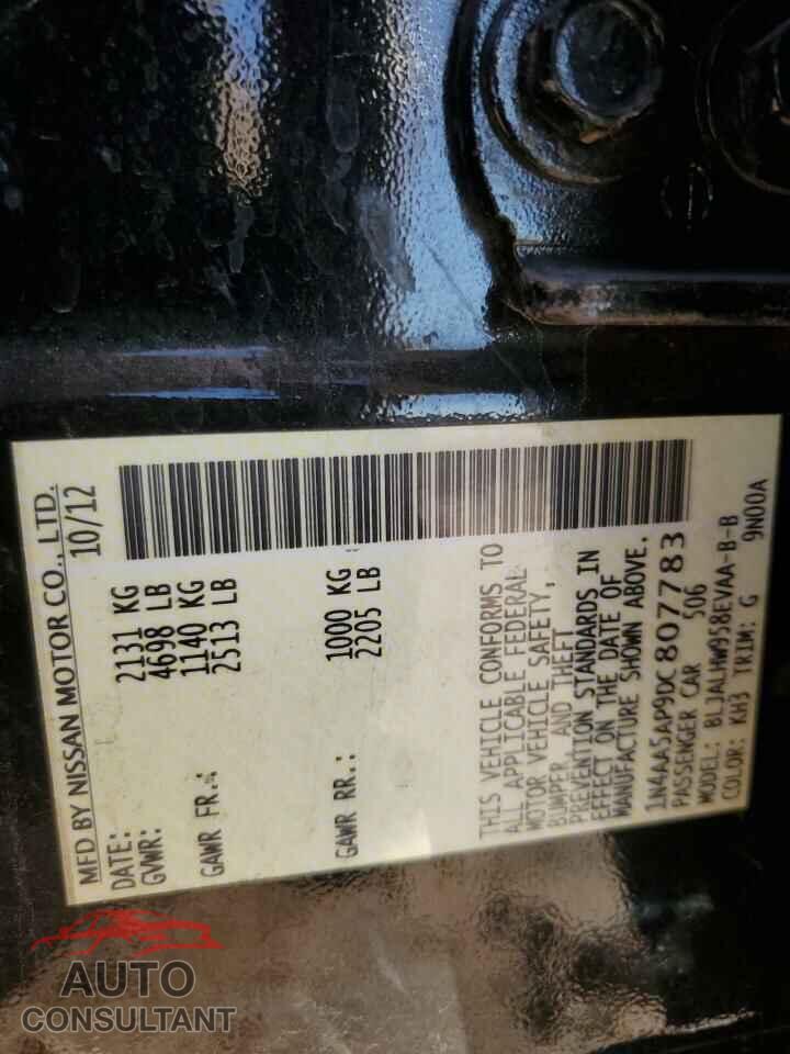 NISSAN MAXIMA 2013 - 1N4AA5AP9DC807783