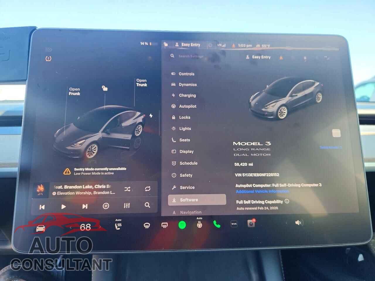 TESLA MODEL 3 2022 - 5YJ3E1EB0NF228152