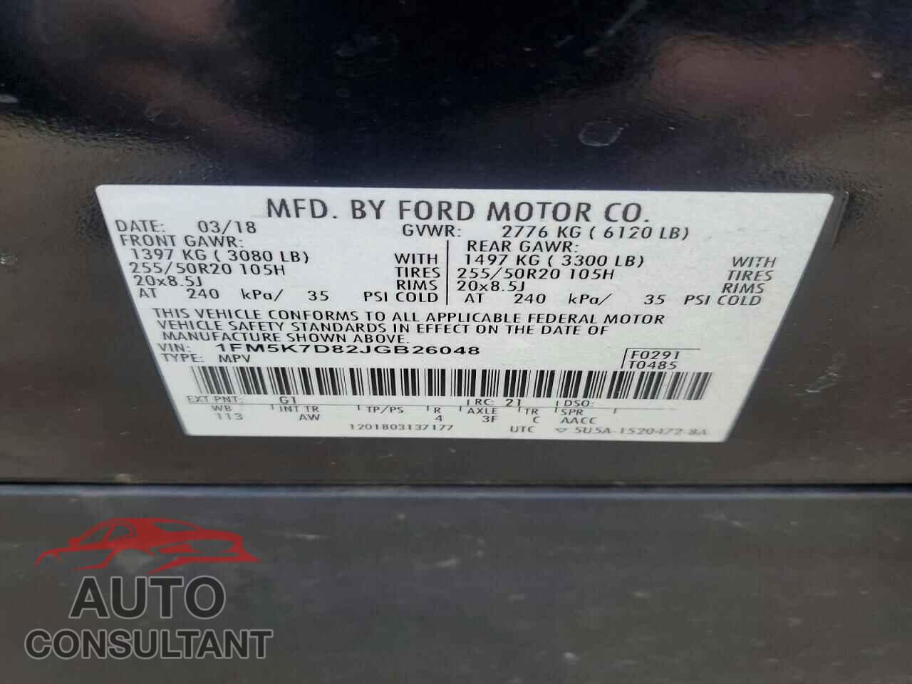 FORD EXPLORER 2018 - 1FM5K7D82JGB26048