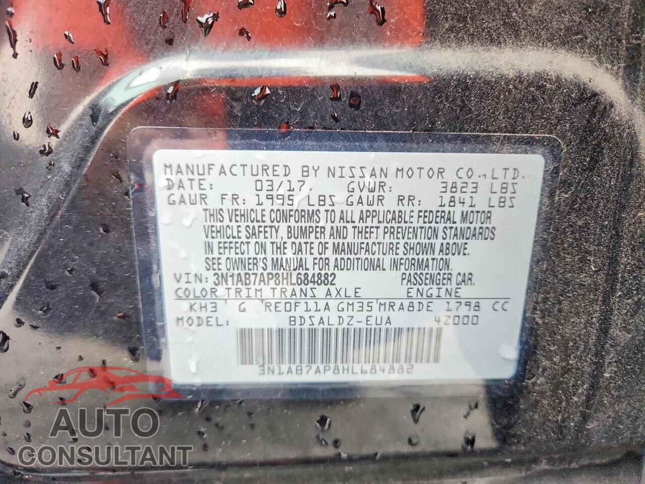 NISSAN SENTRA 2017 - 3N1AB7AP8HL684882