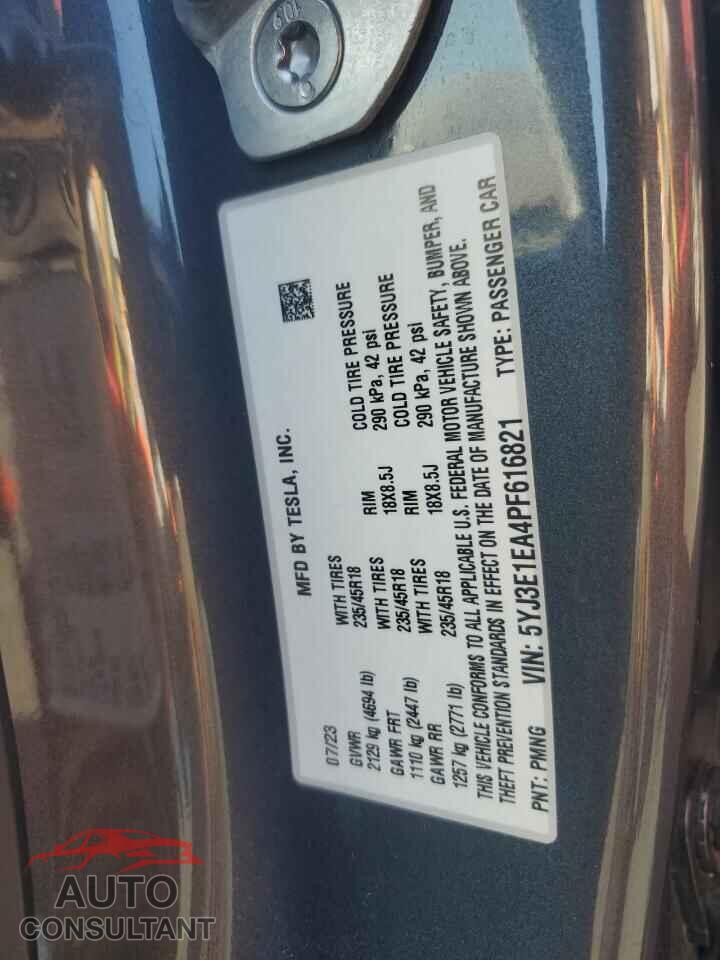 TESLA MODEL 3 2023 - 5YJ3E1EA4PF616821