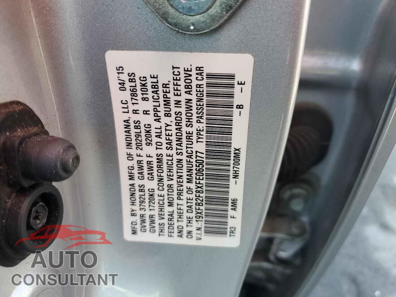 HONDA CIVIC 2015 - 19XFB2F8XFE065077